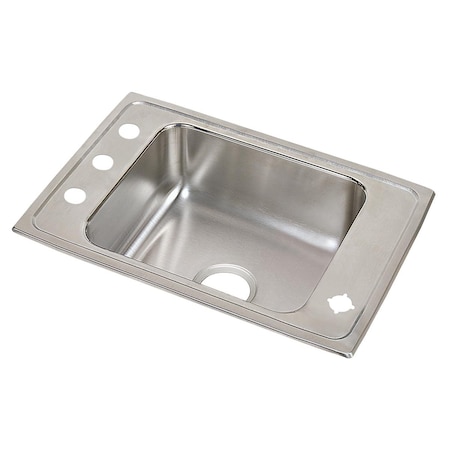 Elkay Lustertone Stainless Steel 25 X 17 X 5 Single Bowl Top Mount Classroom Ada Sink DRKADQ251750FR4